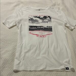 Adidas White Tee with Baseball Graphic